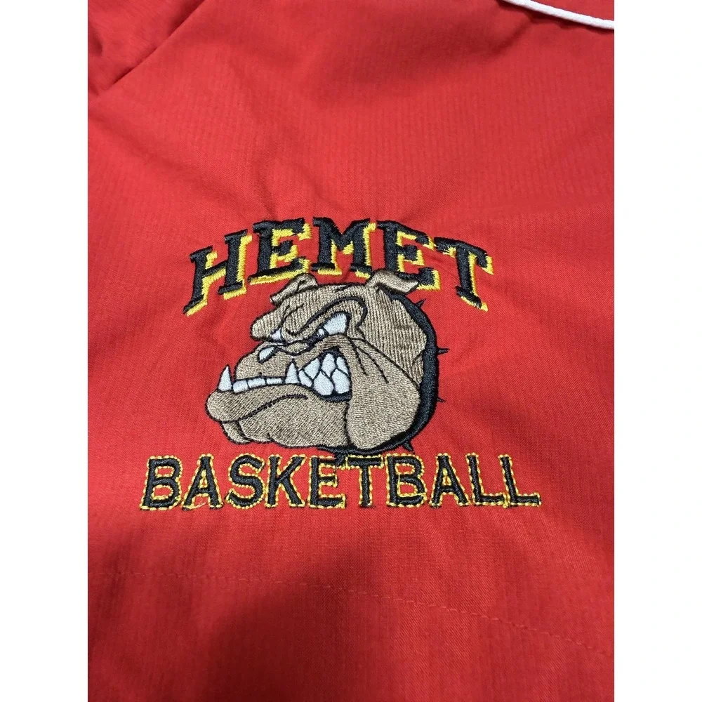 Nike Hemet Bulldogs Jacket Mens Large Red Basketball Full‎ Zip Warm Up Coat